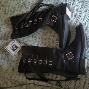 Frye black moto boot